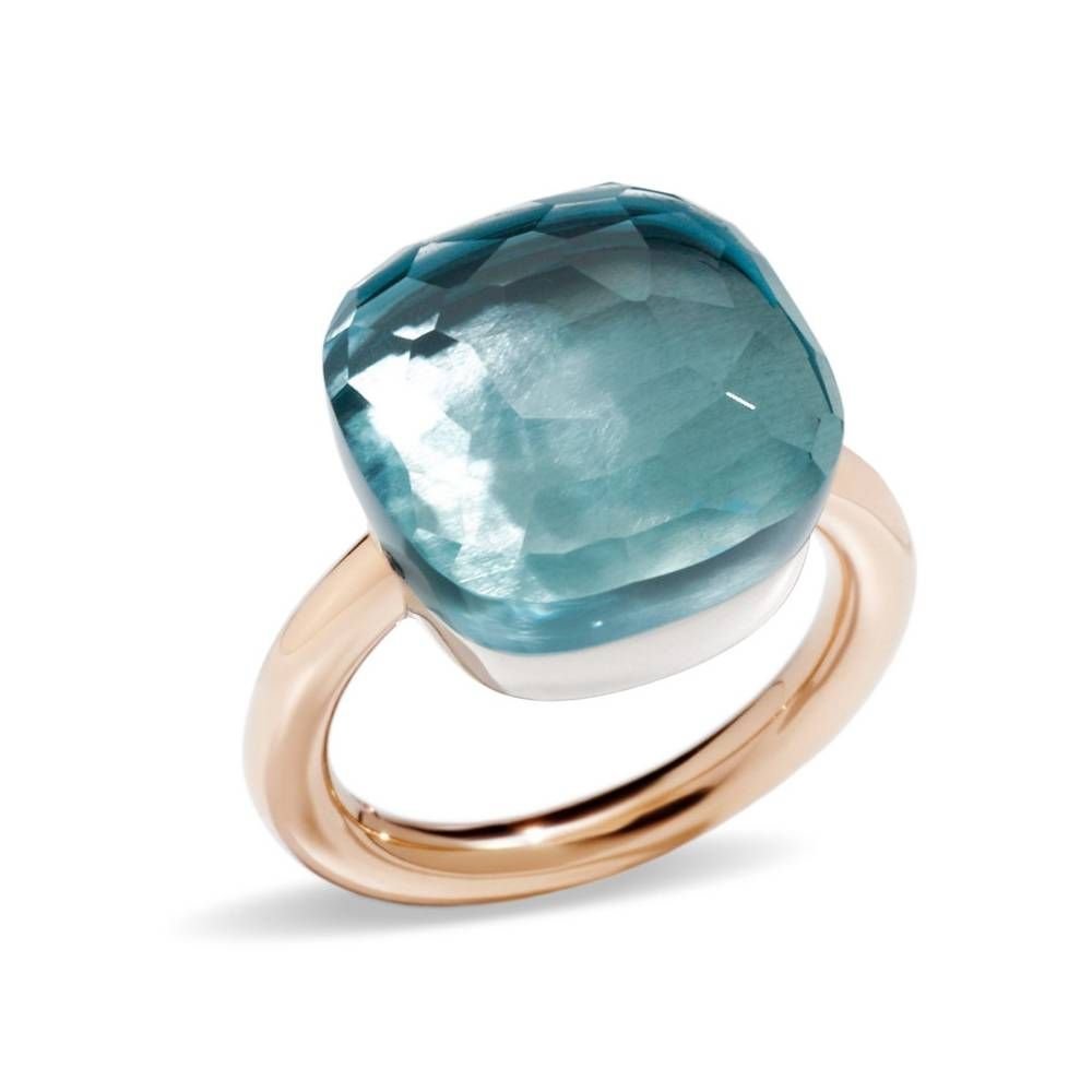 Anello Pomellato Nudo in oro rosa e bianco con topazio