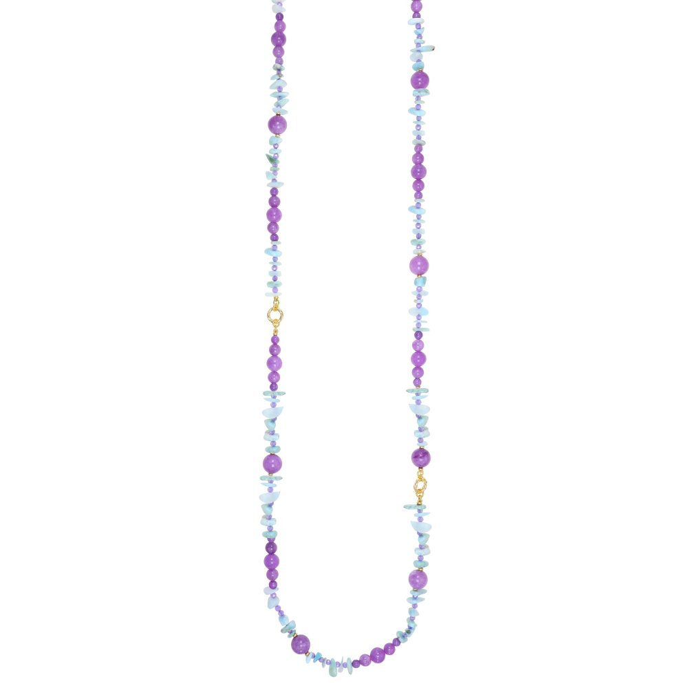 Collana Giada Tormalina E Larimar - Nivy Essence