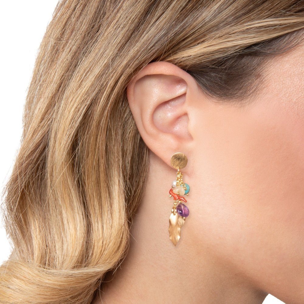 Nivy - Orecchini Aylen - Corallo - Argento