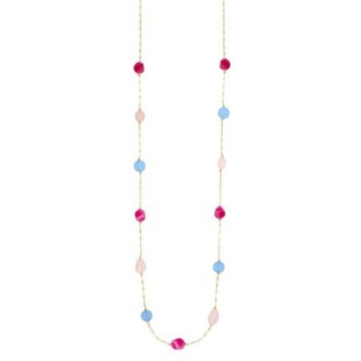Nivy - Collana Quarzo Rosa - Argento Dorato