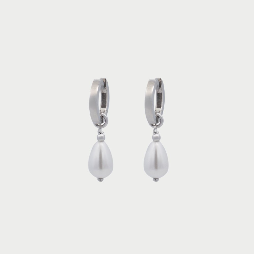 Coppia Di Orecchini Mini Hoop Pearl Drop - Rue Des Mille