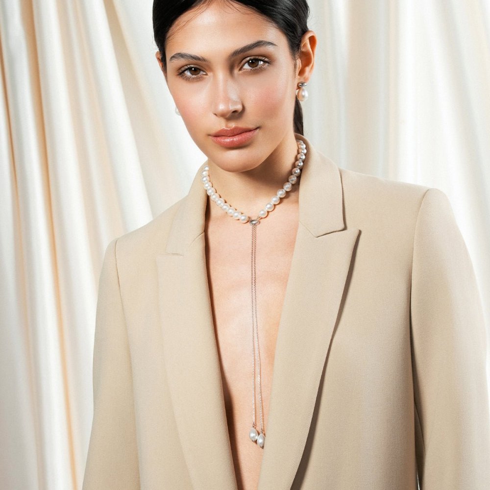 Rue Des Mille - Collana Ellisse Pearl - Argento - Perle