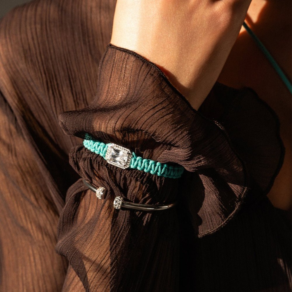 Rue Des Mille - Bracciale Stone - Celeste - Argento