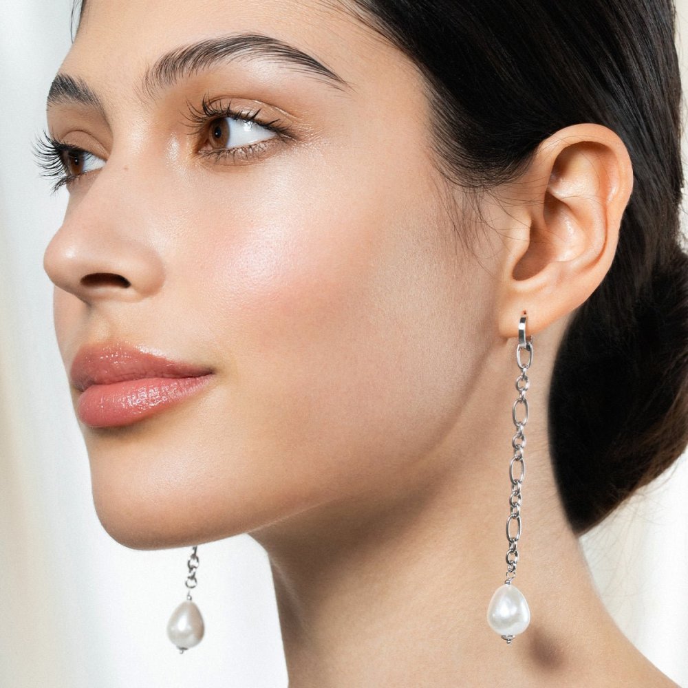 Rue Des Mille - Orecchini Chain Cascade - Argento - Perla