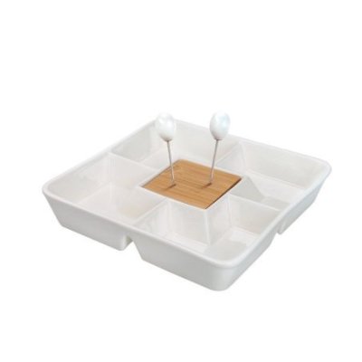 Brandani - Antipastiera Tetris - Porcellana - Bamboo