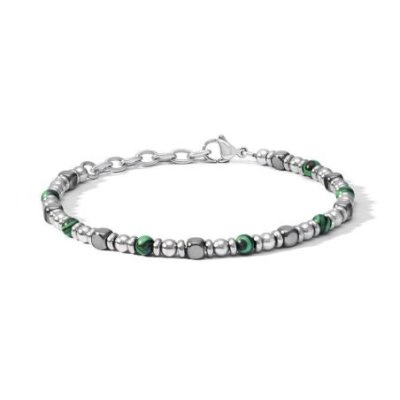 Comete Gioielli - Bracciale Acciaio - Malachite