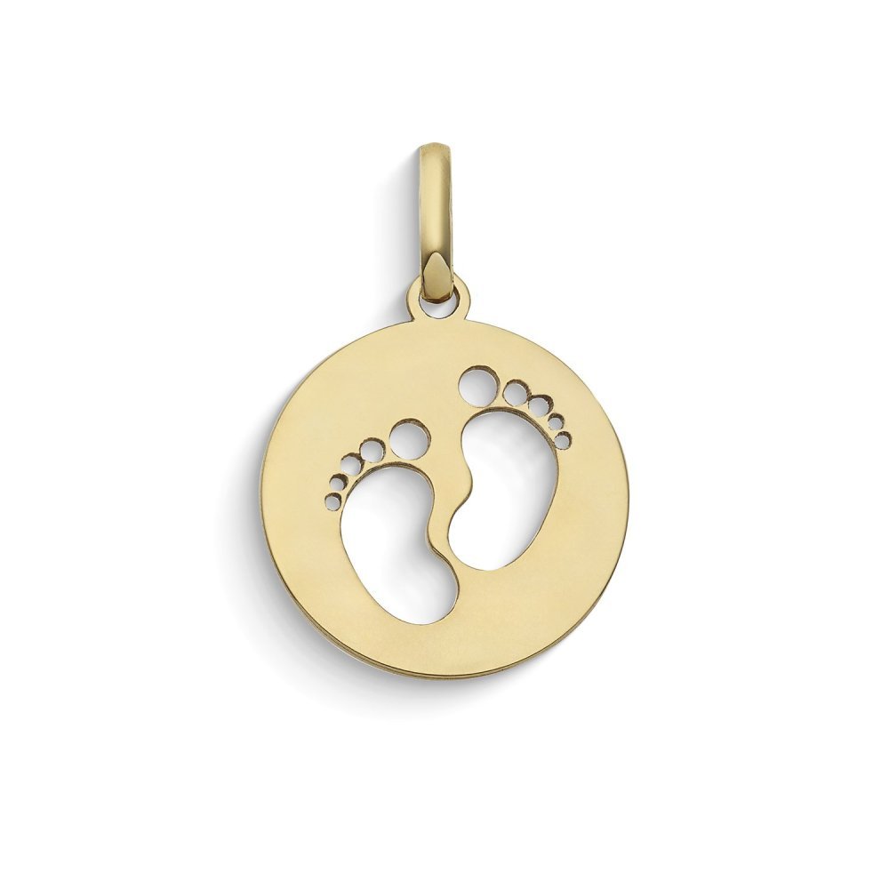 Ciondolo Con Incisione Piedini In Oro Giallo - Comete Gioielli