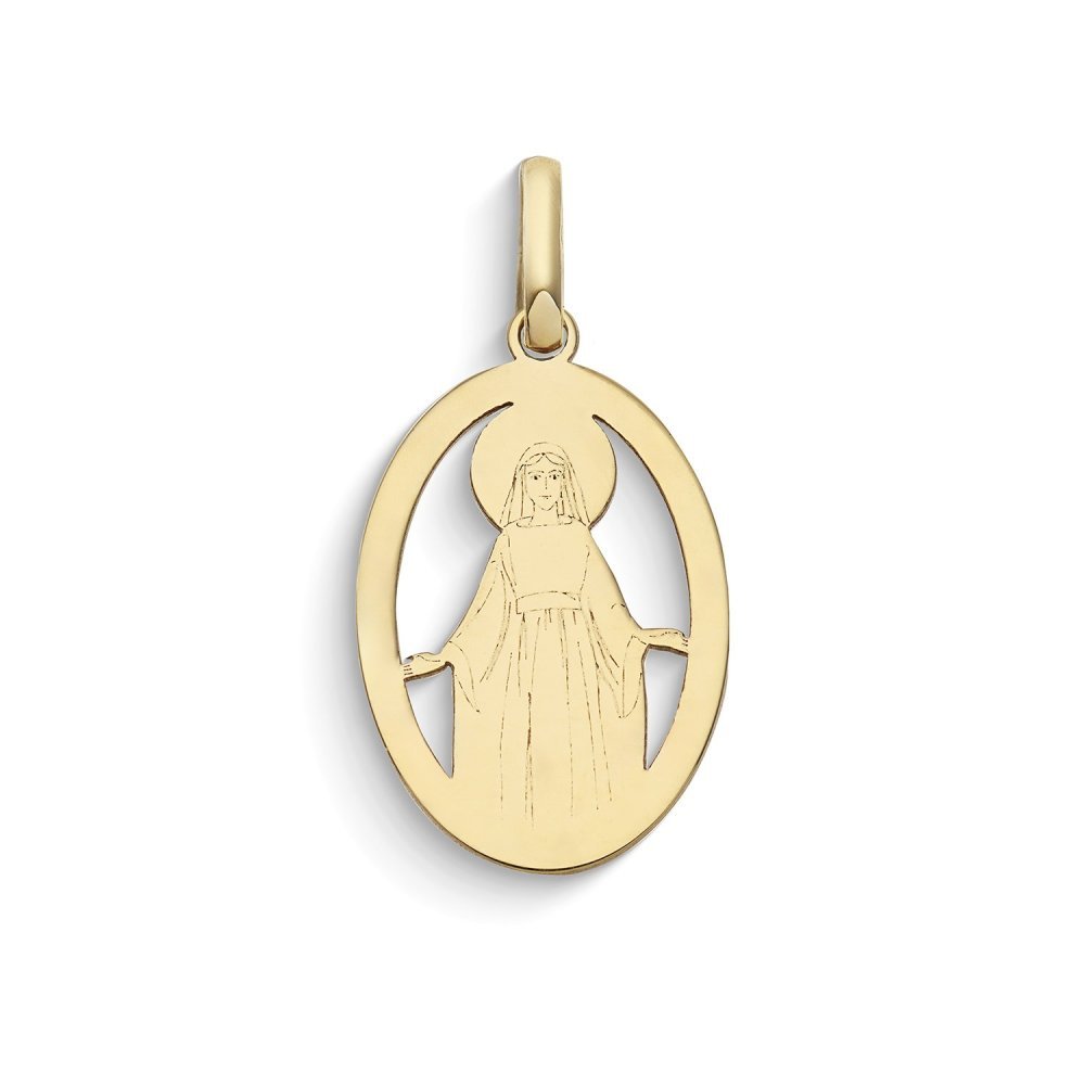 Ciondolo Ovale Con Icona Madonna In Oro Giallo 375‰ - Comete Gioielli