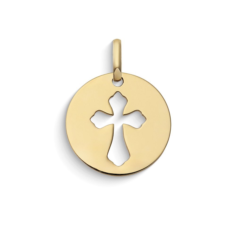 Ciondolo Rotondo Con Croce In Oro Giallo 375‰ - Comete Gioielli