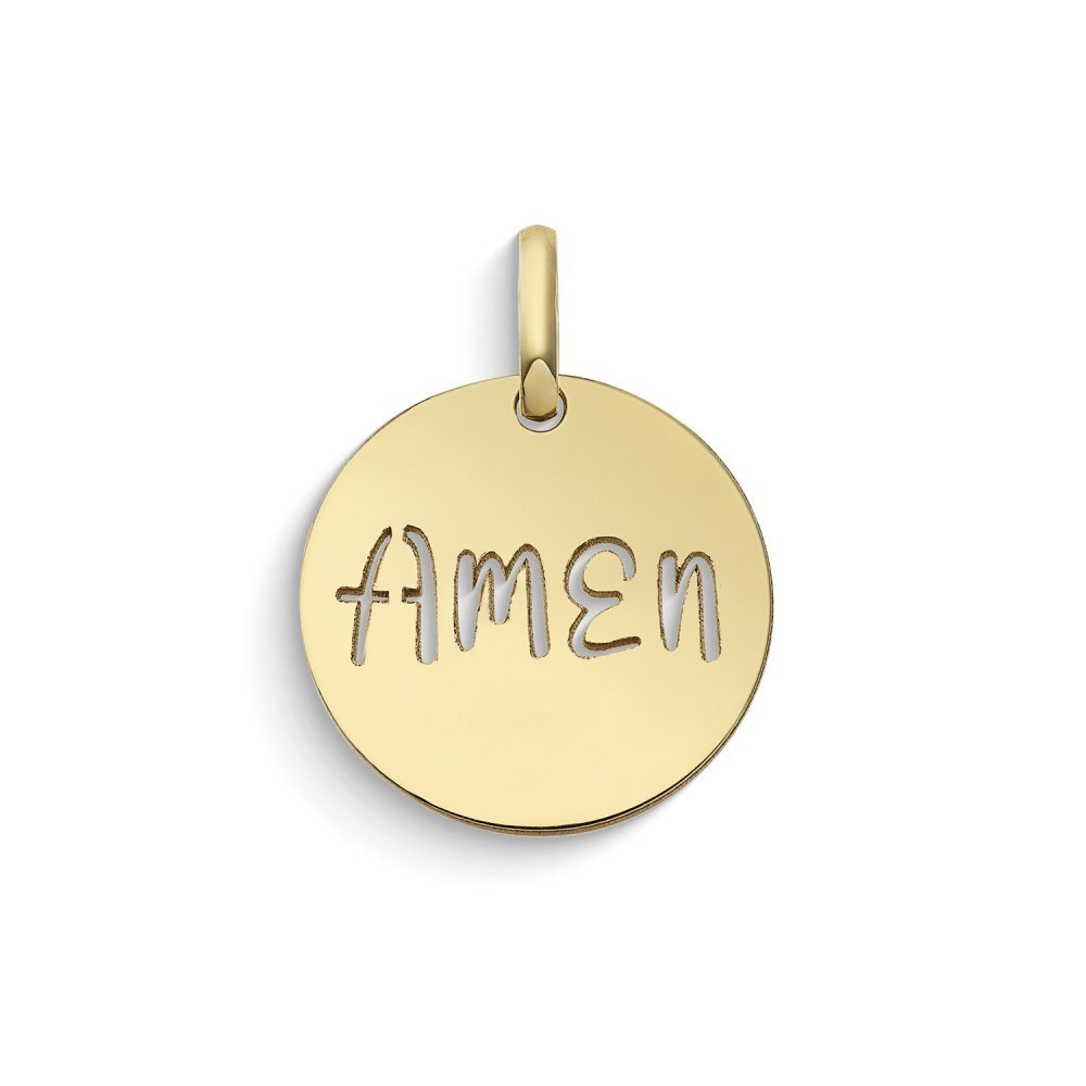 Ciondolo Amen Rotondo In Oro Giallo 375‰ - Comete Gioielli