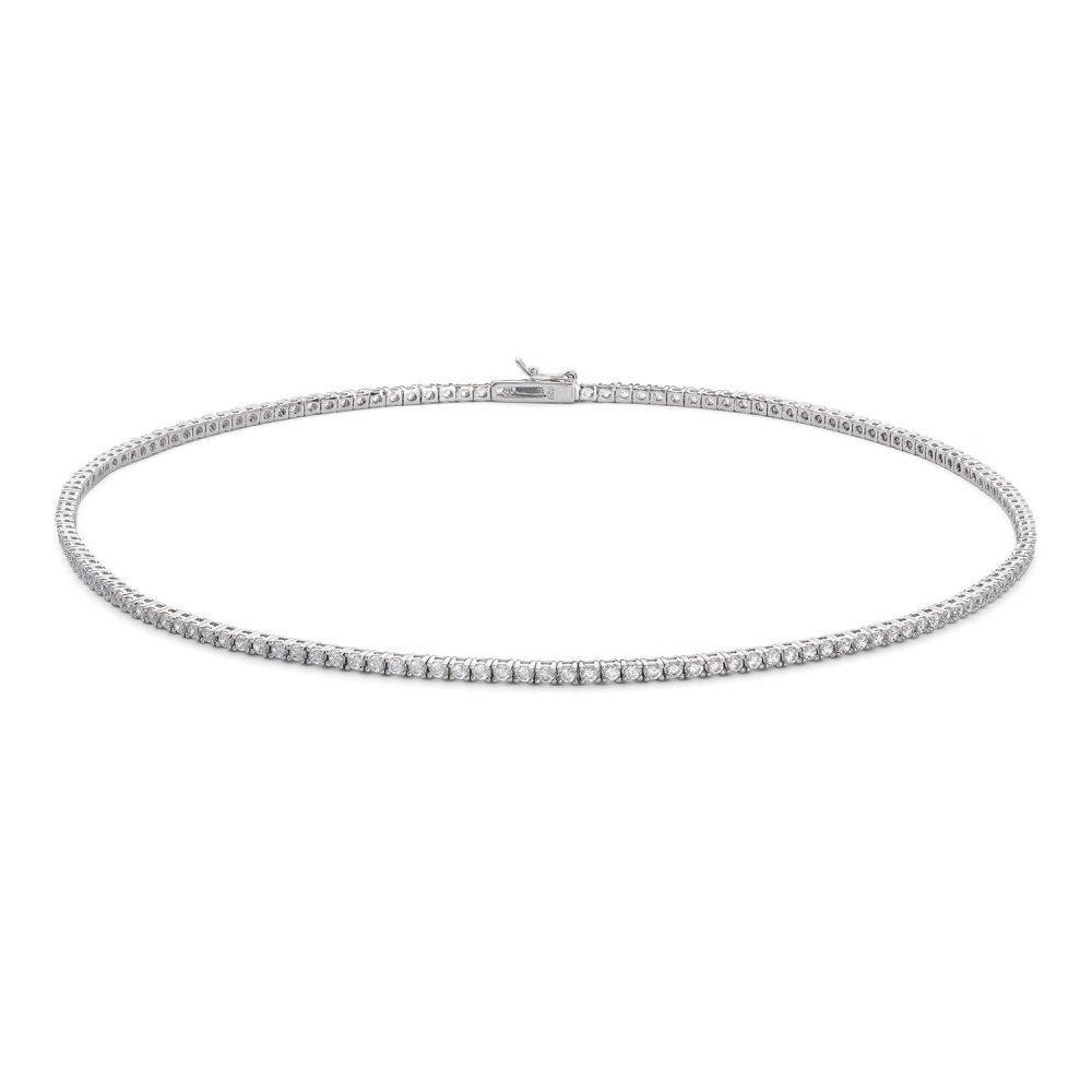 Girocollo Argento 925‰ Con Zirconi Bianchi - Comete Gioielli