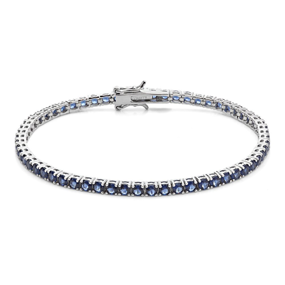 Bracciale Tennis In Argento 925‰ E Zirconi Blu - Comete Gioielli