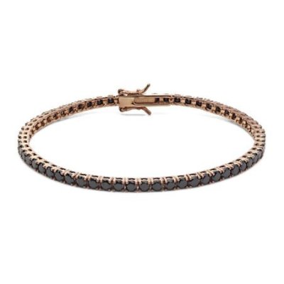 Comete Gioielli - Bracciale Tennis - Argento Rosè - Zirconi Neri