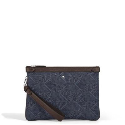 Montblanc - Pochette 4810 - Denim Blu - Pelle