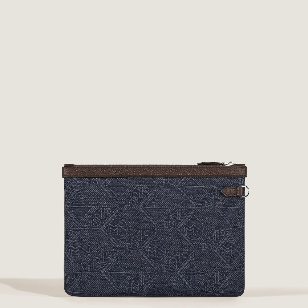 Montblanc - Pochette 4810 - Denim Blu - Pelle