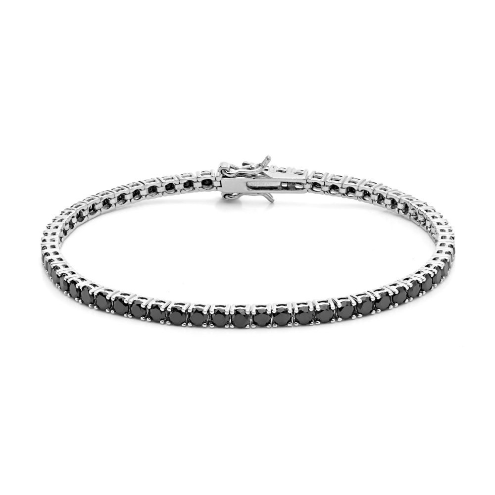 Bracciale Tennis In Argento 925‰ E Zirconi Neri - Comete Gioielli