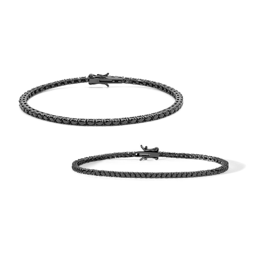 Bracciale Tennis Argento Zirconi Neri - Comete Gioielli