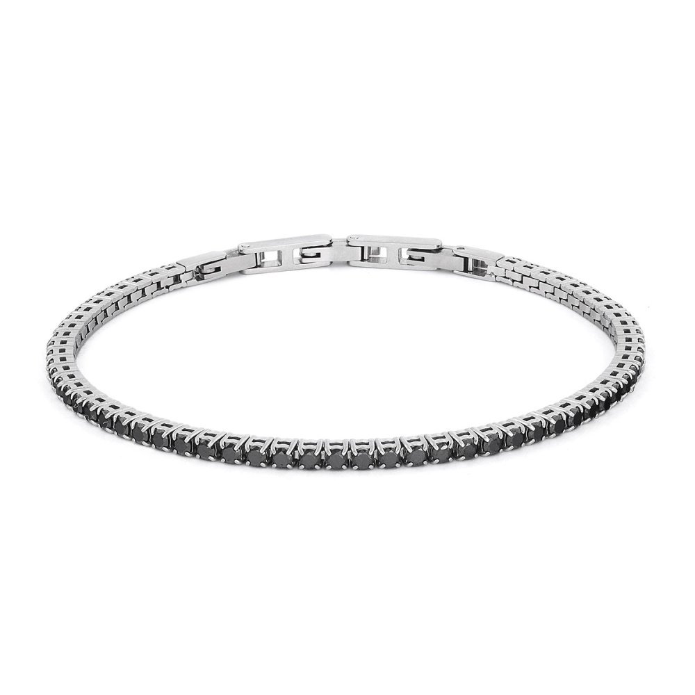Bracciale Tennis - Acciaio - Zirconi Neri - Comete Gioielli