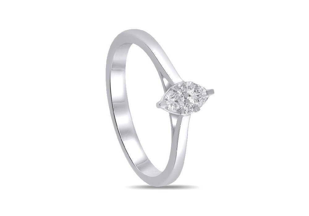 Anello In Oro Bianco Con Diamante - Mosaico S - Salvini