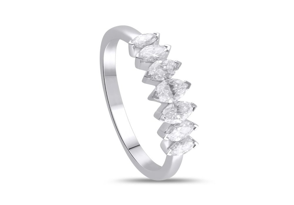 Veretta In Oro Bianco Con Diamante - Incontro S - Salvini