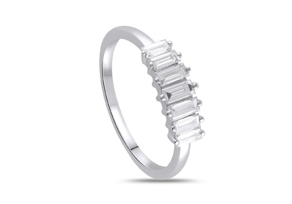 Veretta In Oro Bianco Con Diamante - Incontro S - Salvini