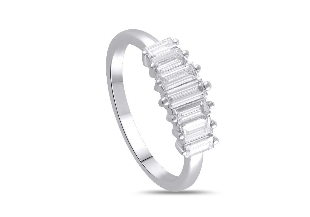 Veretta In Oro Bianco Con Diamante - Incontro S - Salvini