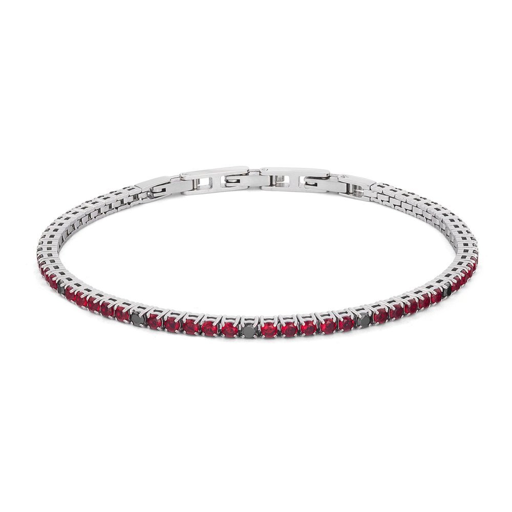 Bracciale Tennis Uomo - Acciaio Zirconi - Comete Gioielli