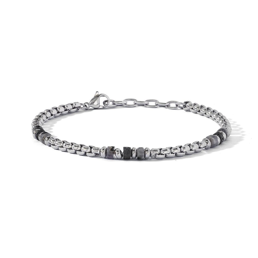 Bracciale In Acciaio Labradorite Onice - Comete Gioielli