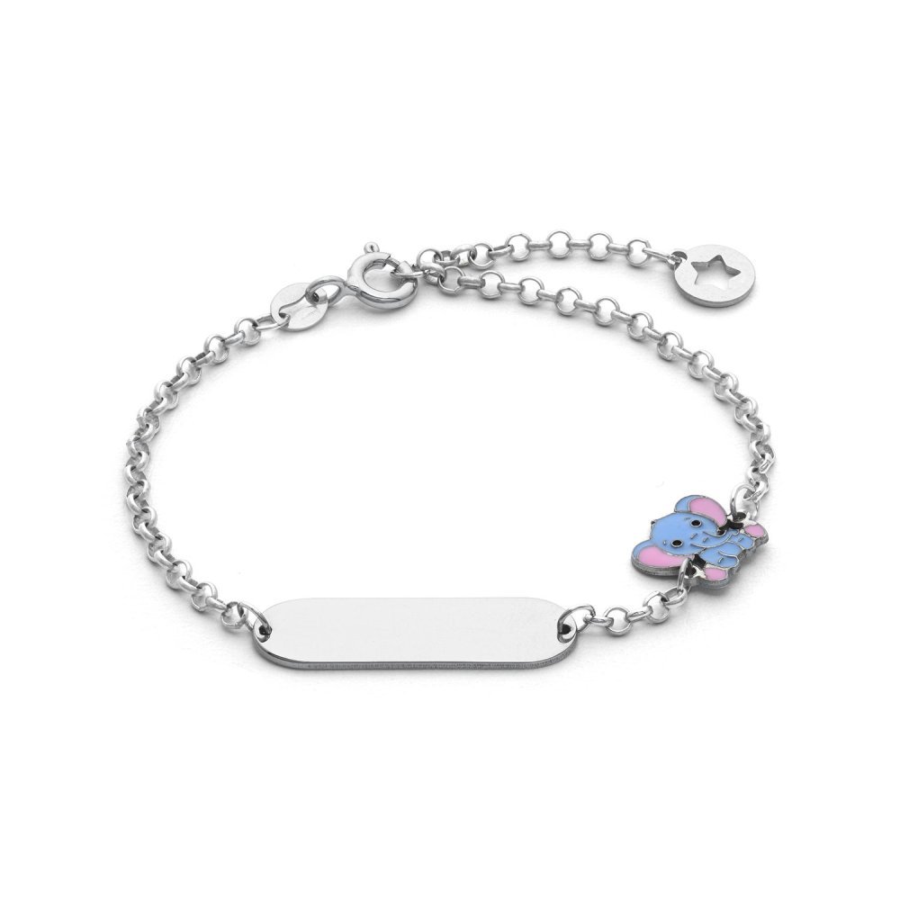 Bracciale In Argento Con Elefantino Colorato - Comete Gioielli
