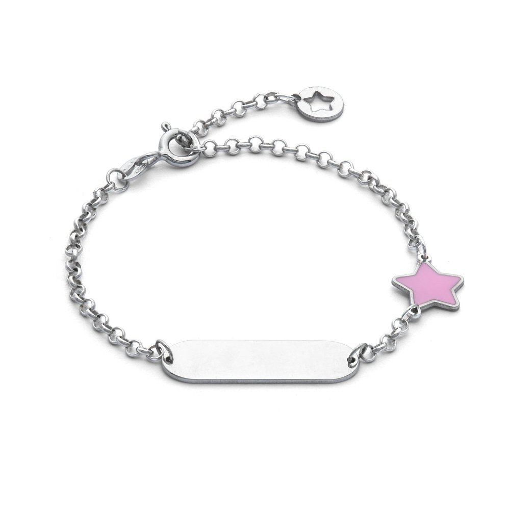 Bracciale In Argento Con Stella Rosa - Comete Gioielli