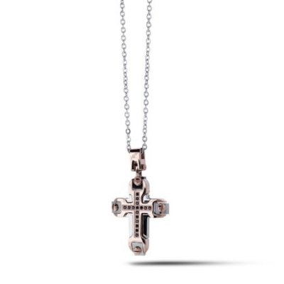 Comete Gioielli - Collana Croce - Acciaio - Zirconi