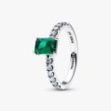 Anello Taglio Baguette Verde