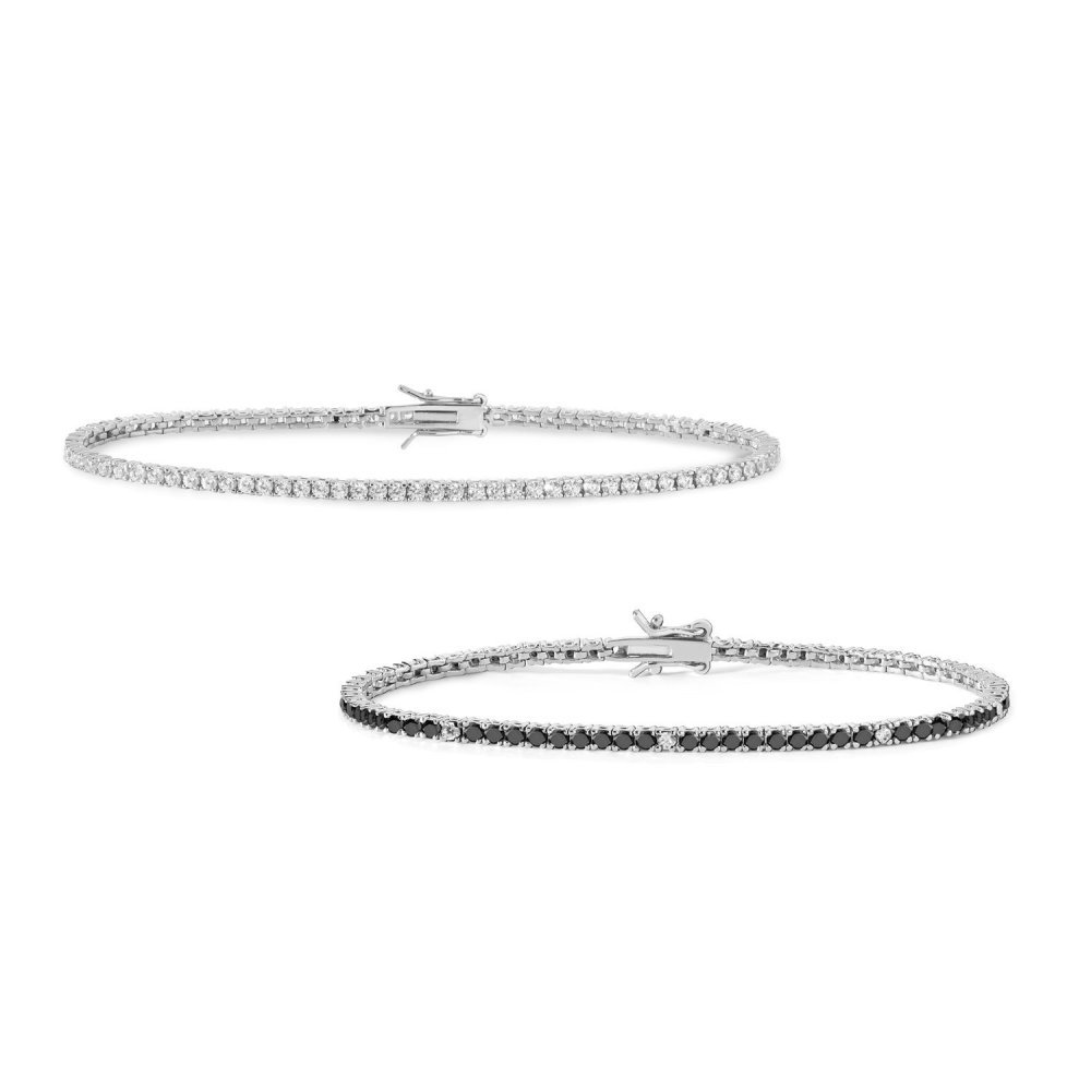 Bracciale Tennis In Argento E Cristalli - Comete Gioielli