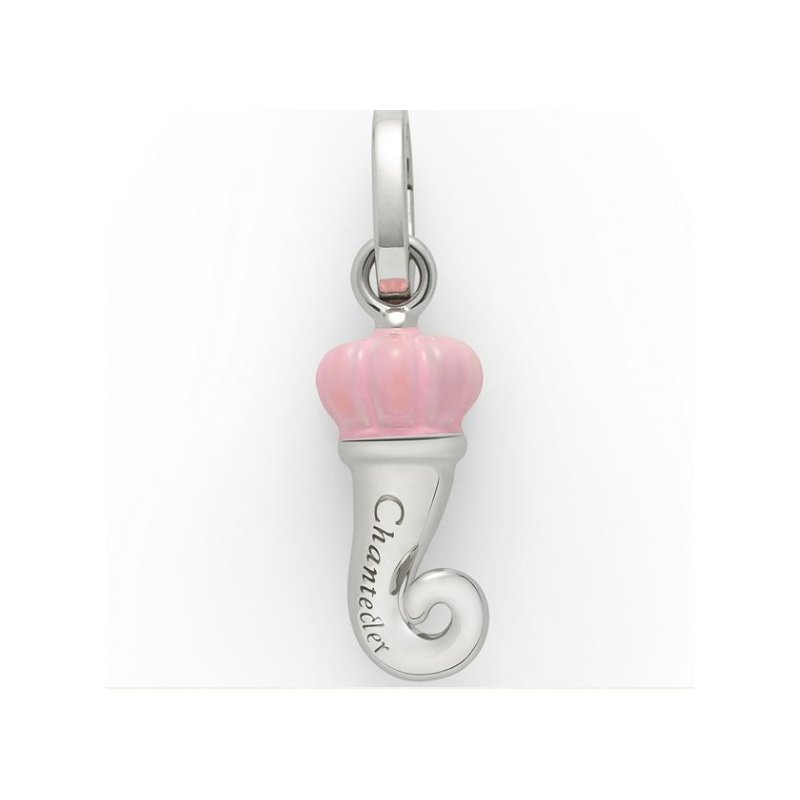 Chantecler - Ciondolo Con Cornetto Mini - Argento - Smalto Rosa