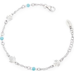 Bracciale Con Sagome Di Angioletto E Perline Blu - BRAB