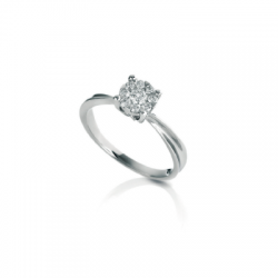 Anello in oro bianco con solitario da 0.13 kt DonnaOro