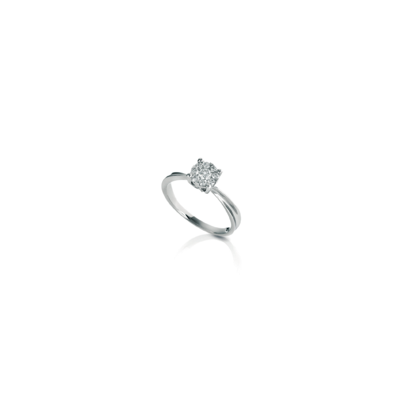 Anello in oro bianco con solitario da 0.13 kt DonnaOro