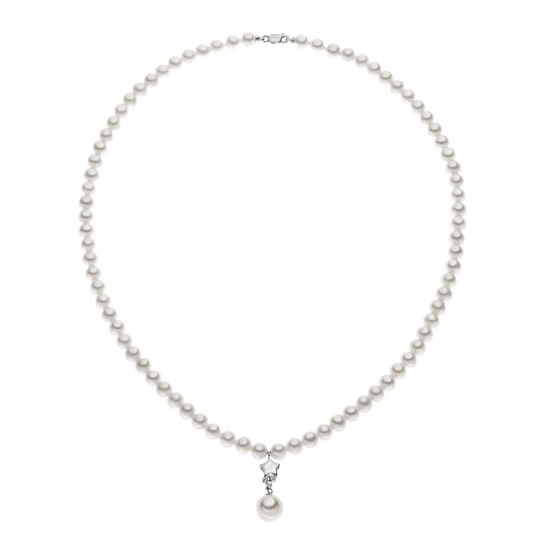 Collana di perle in oro bianco collezione San Lorenzo Comete