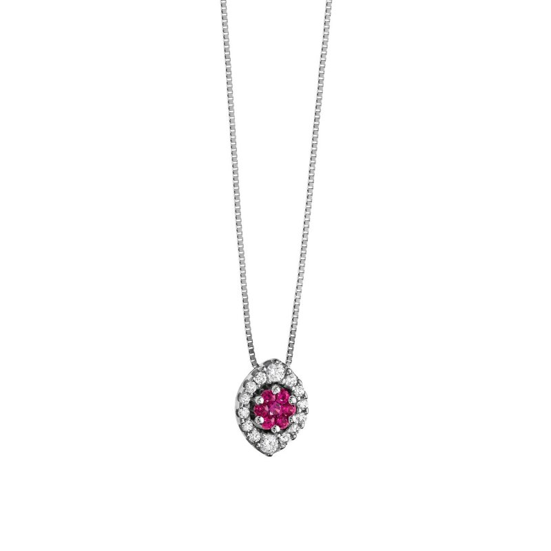 Collier con pendente di rubino e diamanti Comete