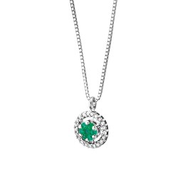 Collier di diamanti con pendente in smeraldo e diamanti Comete