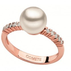 Anello in oro rosa con perla e diamanti Comete